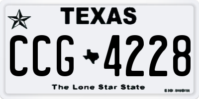 TX license plate CCG4228