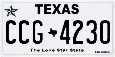 TX license plate CCG4230