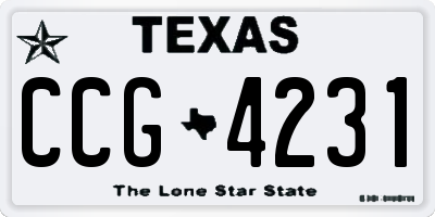 TX license plate CCG4231