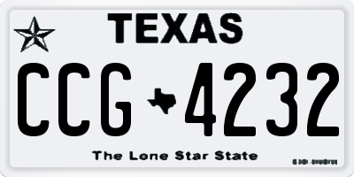TX license plate CCG4232