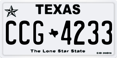 TX license plate CCG4233