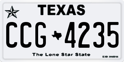 TX license plate CCG4235