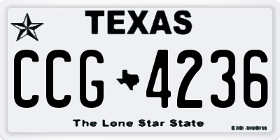 TX license plate CCG4236