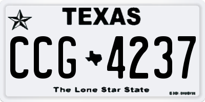TX license plate CCG4237
