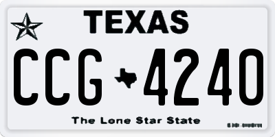 TX license plate CCG4240