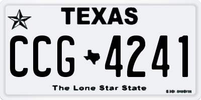 TX license plate CCG4241
