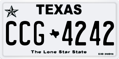 TX license plate CCG4242