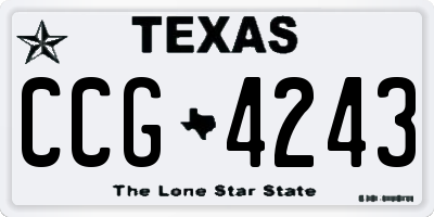 TX license plate CCG4243