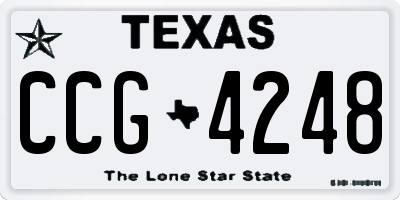 TX license plate CCG4248