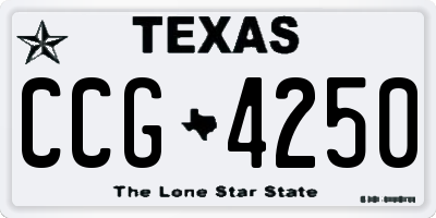 TX license plate CCG4250