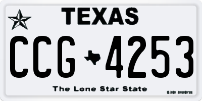 TX license plate CCG4253