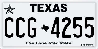 TX license plate CCG4255