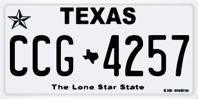 TX license plate CCG4257