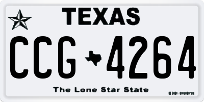 TX license plate CCG4264