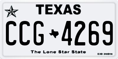 TX license plate CCG4269