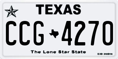 TX license plate CCG4270