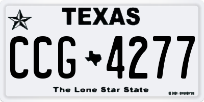 TX license plate CCG4277