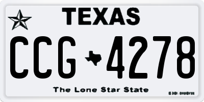 TX license plate CCG4278