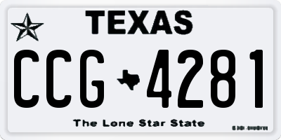 TX license plate CCG4281
