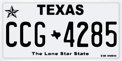 TX license plate CCG4285