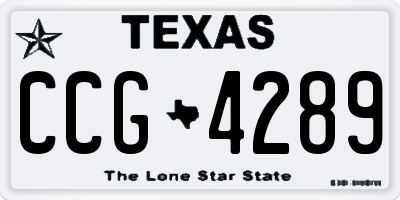 TX license plate CCG4289