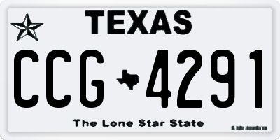 TX license plate CCG4291