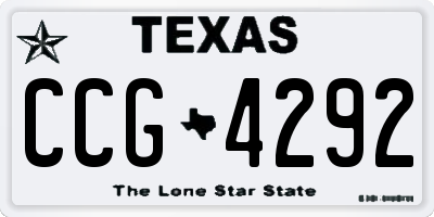 TX license plate CCG4292