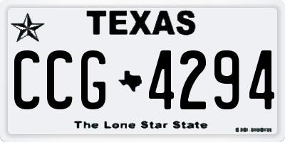 TX license plate CCG4294