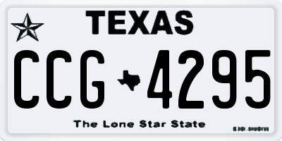 TX license plate CCG4295