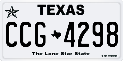 TX license plate CCG4298