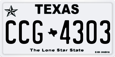 TX license plate CCG4303
