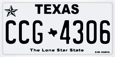 TX license plate CCG4306