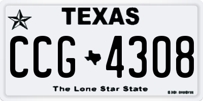 TX license plate CCG4308