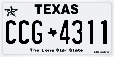 TX license plate CCG4311