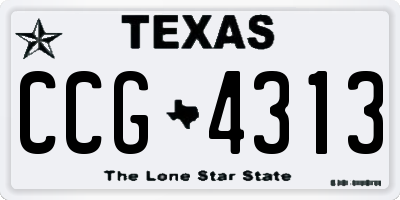 TX license plate CCG4313