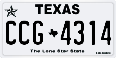 TX license plate CCG4314