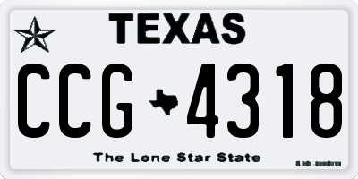 TX license plate CCG4318