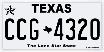 TX license plate CCG4320