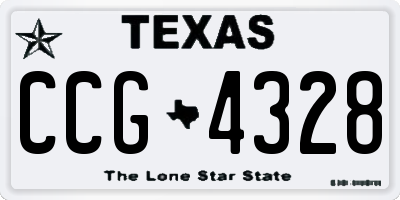 TX license plate CCG4328