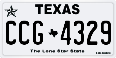 TX license plate CCG4329