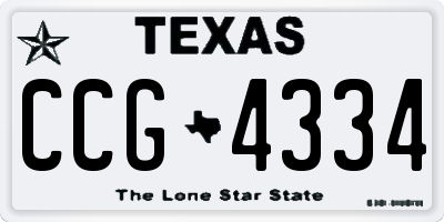 TX license plate CCG4334