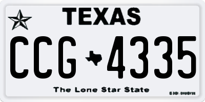 TX license plate CCG4335