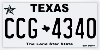 TX license plate CCG4340