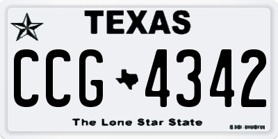 TX license plate CCG4342