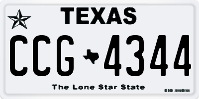 TX license plate CCG4344