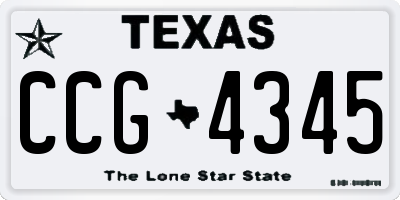 TX license plate CCG4345