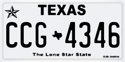 TX license plate CCG4346