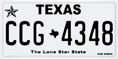 TX license plate CCG4348