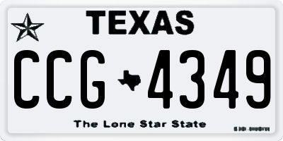 TX license plate CCG4349