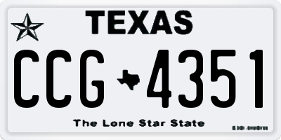 TX license plate CCG4351